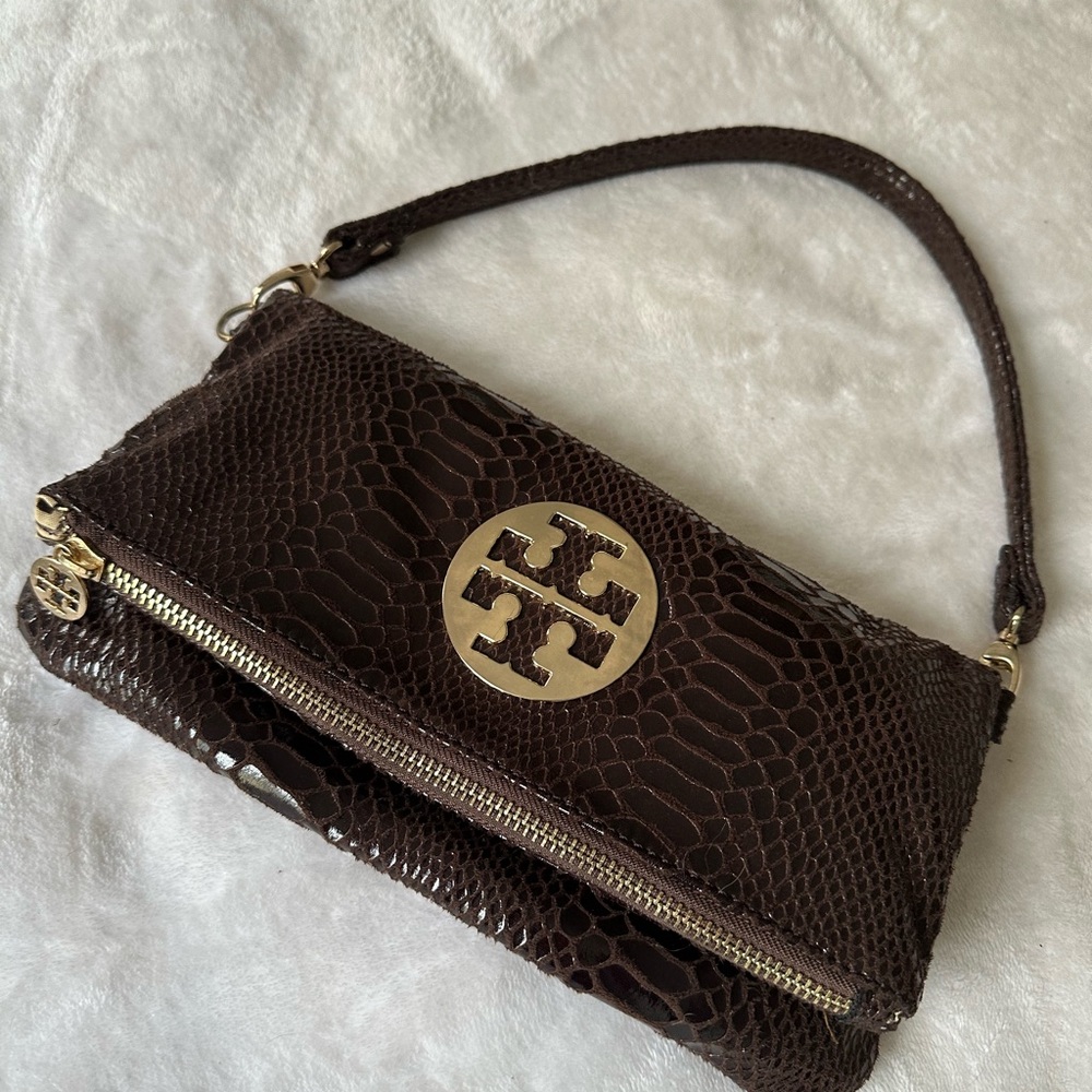 Tory Burch Brown Clutch Bag
